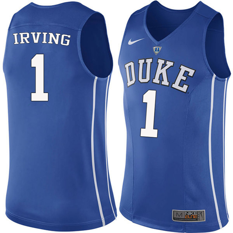 Men #1 Kyrie Irving Duke Blue Devils College Basketball Jerseys-Blue - Click Image to Close